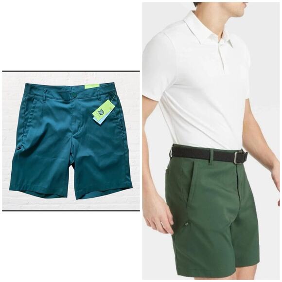 NEW All in Motion GREEN flat front cargo golf shorts - Picture 1 of 10